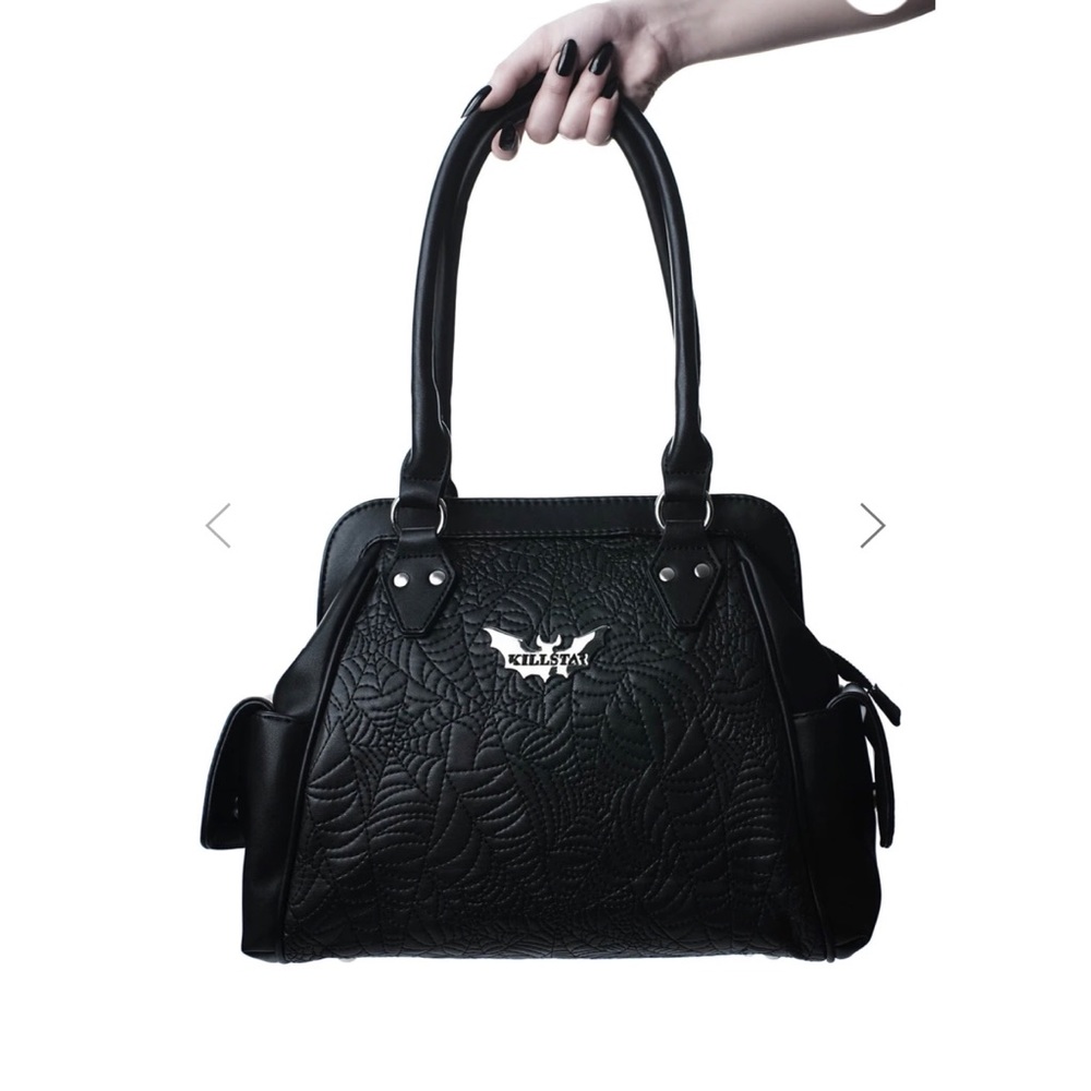 Killstar Black Embossed Bat Logo Shoulder Bag